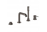 Bateria wannowa 4-otworowa Grohe Essence Professional, 2 wyjścia wody, z zestawem natryskowym, hard graphite