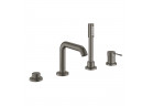 Bateria wannowa 4-otworowa Grohe Essence Professional, 2 wyjścia wody, z zestawem natryskowym, brushed hard graphite