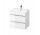 Set B609 szafka wisząca z umywalką Cersanit Virgo, 60cm, 2 szuflady, chromowane uchwyty, biały