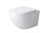 Miska wisząca WC Massi, 48x36cm, bezkołnierzowa, z deską wolnoopadającą Duro Decos, biały