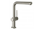 Bateria kuchenna Hansgrohe Talis M54, jednouchwytowa, wysokość 27 cm, wyciągana wylewka, 1jet, sBox, Stal Szlachetna Finish
