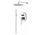 System natryskowy Demm Drake, podtynkowy, 2 wyjścia wody, deszczownica 20cm, chrom