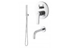 System natryskowy Demm Drake, podtynkowy, 2 wyjścia wody, wylewka 20cm, chrom