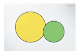 Przycisk spłukujący Geberit Sigma01, dwudzielny, biały, przyciski żółty i zielony