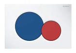 Przycisk spłukujący Geberit Sigma01, dwudzielny, biały, przyciski niebieski i czerwony