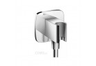 Kolanko Hansgrohe z podłączeniem 1/2x1/2 cala, z zaworem zwrotnym - chrom