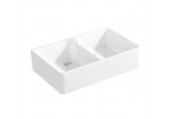 Zlewozmywak ceramiczny Villeroy & Boch Sink Unit 90 X, 90x55 cm dwukomorowy, CeramicPlus - biały Weiss Alpin
