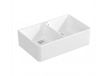 Zlewozmywak ceramiczny Villeroy & Boch Sink Unit 80 X, 79,5x50 cm dwukomorowy, CeramicPlus - biały Stone White