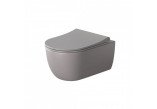 Miska WC wisząca Massi Molis Grey 54x36 cm z deską wolnoopadającą Slim Duro - szara