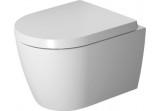 Miska WC wisząca Compact Duravit Rimless, kolor wewnętrzny biały, kolor zewnętrzny biały jedwabny mat, 48 x 36 cm, powłoka HygieneGlaze