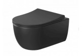 Miska WC wisząca Massi Molis black 36x54 cm z deską wolnoopadającą Slim - czarna
