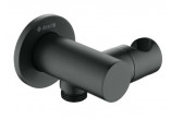 Przyłącze kątowe okrągłe z uchwytem na słuchawkę Deante Cascada - nero (czarny mat)