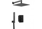Zestaw prysznicowy podtynkowy Deante Box Nero termostatyczny z deszczownicą 30 cm - nero (czarny mat)