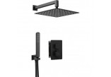 Zestaw prysznicowy podtynkowy Deante Box Nero termostatyczny z deszczownicą 30 cm - czarny mat 