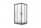 Kabina prysznicowa kwadratowa Besco Modern Black 90, 90x90x190cm, szkło przejrzyste, profil czarny mat