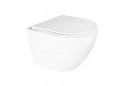 Zestaw miska wisząca wc Oltens Hamnes Kort, 49x36,5cm, PureRim, z powłoką SmartClean z deską wolnoopadającą - biały
