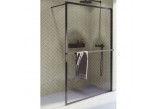 Ścianka prysznicowa typu Walk-In Riho Lucid GD400 90x200 cm, wolnostojąca, szkło przejrzyste z powłoką Riho Shield, profil czarny mat