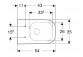 Geberit Selnova Square Wisząca miska WC, lejowa, B35cm, H33cm, T54cm, częściowo ukryte mocowania, Rimfree