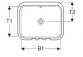 Geberit Variform Umywalka podblatowa, prostokątna, B53cm, H17.8cm, T44cm, bez przelewu, bez otworu na baterię