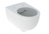 Geberit Selnova Wisząca miska WC, Lejowa, B35.5cm, H37cm, T53cm, podwyższona, ukryte mocowania, Rimfree