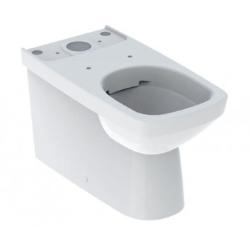 Geberit Selnova Square Stojąca miska WC do spłuczki nasadzanej, lejowa, B35cm, H40cm, T68cm, przylegająca do ściany, częściowo ukryte mocowania, odpływ poziomy lub pionowy, Rimfree