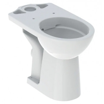 Geberit Selnova Comfort Stojąca miska WC do spłuczki nasadzanej, lejowa, B35.5cm, H46cm, T65.5cm, podwyższona, odpływ poziomy, Rimfree