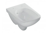 Geberit Selnova Compact  Wisząca miska WC, lejowa, B35cm, H34.5cm, T49cm, krótka, kształt geometryczny, Rimfree