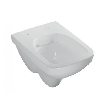 Geberit Selnova Compact  Wisząca miska WC, lejowa, B35cm, H34.5cm, T49cm, krótka, kształt geometryczny, Rimfree