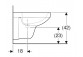 Geberit Selnova Compact Bidet wiszący, B35cm, H34.5cm, T48cm, krótki, kształt geometryczny, z przelewem, z otworem na baterię