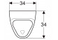 Geberit Alivio Pisuar, B34cm, H57cm, T34cm, dopływ z tyłu, odpływ do tyłu lub w dół