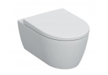 Zestaw miska wisząca WC Geberit iCon  53x35,5 cm z powłoką KeraTect, ukryte mocowania, Rimfree, z deską sedesową - biała