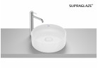 TERRA Umywalka nablatowa okrągła 39 cm Fineceramic® biały połysk Supraglaze®