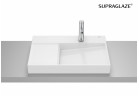 HORIZON Umywalka nablatowa VIEW 60x42 cm z otworem na baterię biały połysk Supraglaze®