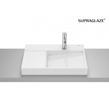 HORIZON Umywalka nablatowa VIEW 60x42 cm z otworem na baterię biały połysk Supraglaze®