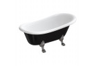 Wanna wolnostojąca OMNIRES ATENA COMFORT M+, 157 x77 cm - biały / czarny połysk