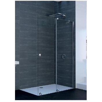 Drzwi prysznicowe walk-in Huppe Xtensa pure, suwane, 868-900mm, stabilizator skośny, mocowanie prawe, Anti-Plaque, profil srebrny połysk