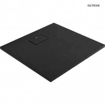 Oltens Bergytan brodzik kwadratowy 80x80 cm RockSurface - czarny