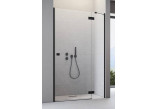 Drzwi prysznicowe Radaway Essenza Black DWJ 90x200 cm, wariant prawy, szkło przejrzyste z powłoką Easy Clean, profil czarny