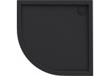 Oltens Superior brodzik akrylowy 80x80 cm półokragły - czarny mat