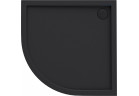 Oltens Superior brodzik akrylowy 90x90 cm półokragły - czarny mat