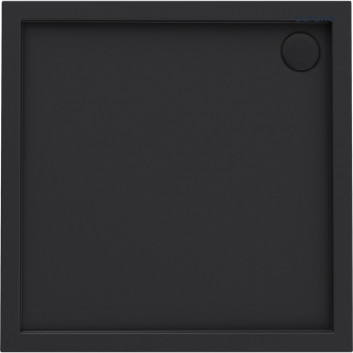 Oltens Superior brodzik akrylowy 90x90 cm kwadratowy - czarny mat