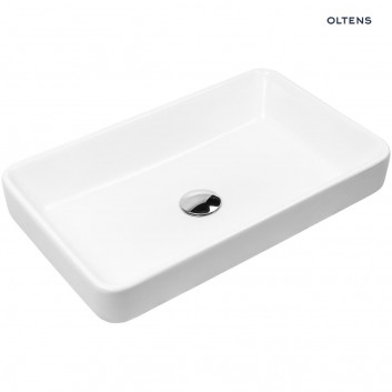 Oltens Fossa umywalka 55x34 cm nablatowa z powłoką SmartClean - biała