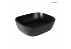 Oltens Hamnes umywalka 46,5x37,5cm nablatowa owalna z powłoką SmartClean - czarny mat