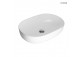 Oltens Hamnes Thin umywalka nablatowa owalna 60,5 x 41,5 cm biała  z powłoką Oltens SmartClean