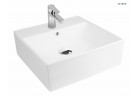 Oltens Hyls umywalka 47 cm nablatowa kwadratowa - biała