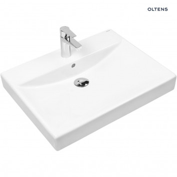 Oltens Hofsa umywalka 60x46 cm nablatowa z powłoką SmartClean - biała