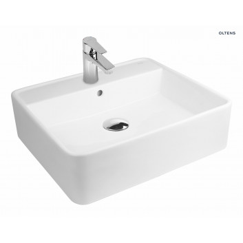 Oltens Duve umywalka 50,5x46 cm nablatowa prostokątna SmartClean - biała 