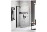 Drzwi prysznicowe Radaway Essenza Black KDJ 80 cm, lewe, szkło przezroczyste z powłoką Easy Clean, profil czarny mat