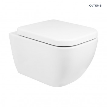 Zestaw Oltens Vernal miska WC wisząca PureRim z powłoką SmartClean z deską wolnoopadającą