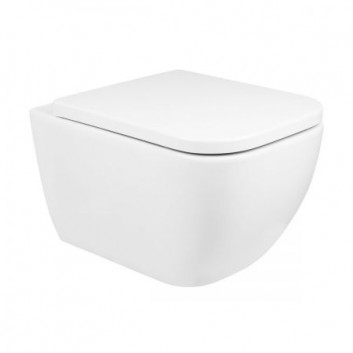 Zestaw Oltens Vernal miska WC wisząca PureRim z powłoką SmartClean z deską wolnoopadającą Slim 
